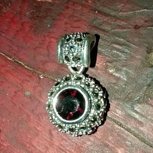 Garnet Marchazite Pendant